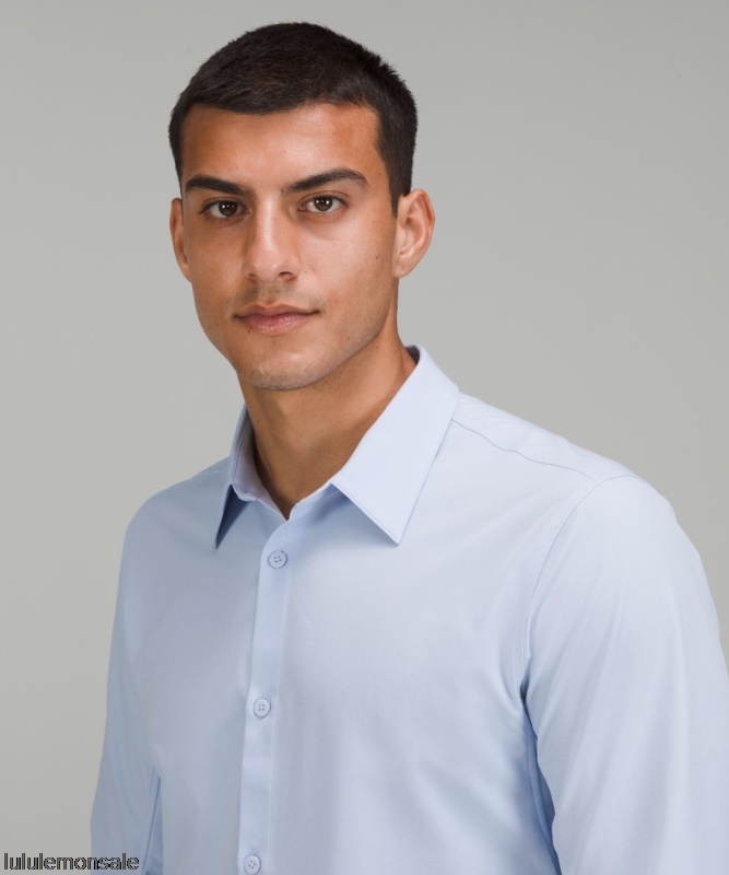 Lululemon Verkauf DELULU610 | Lululemon Deutschland Blau Leinen New Venture Langarmshirt